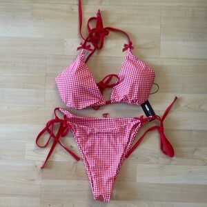 NWT Red Gingham Bikini Set Size 1X